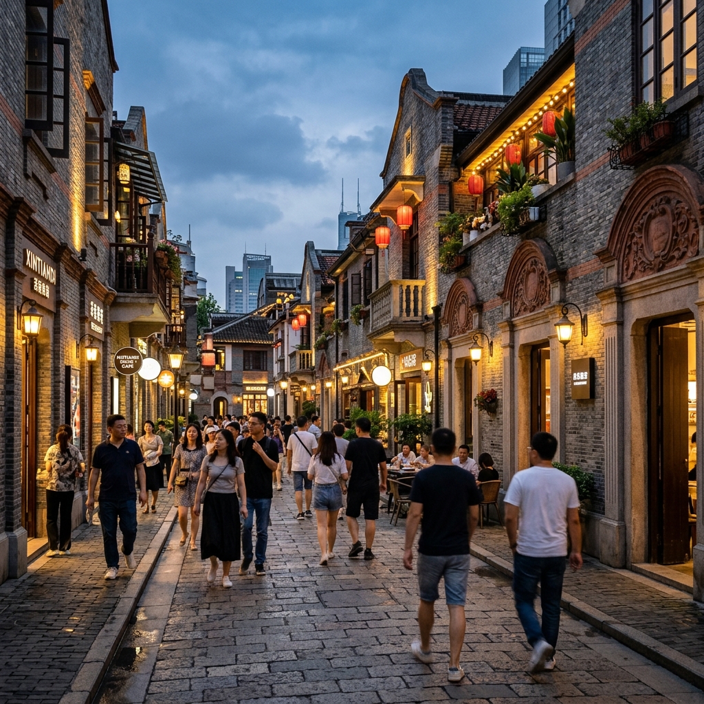 Xintiandi and Tianzifang heritage districts in Shanghai