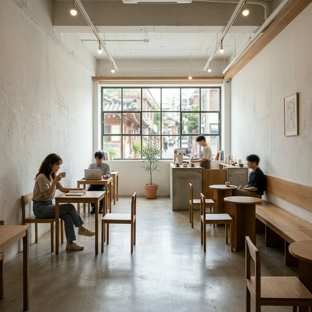 Aesthetic Minimalist Cafe in Seongsu-dong