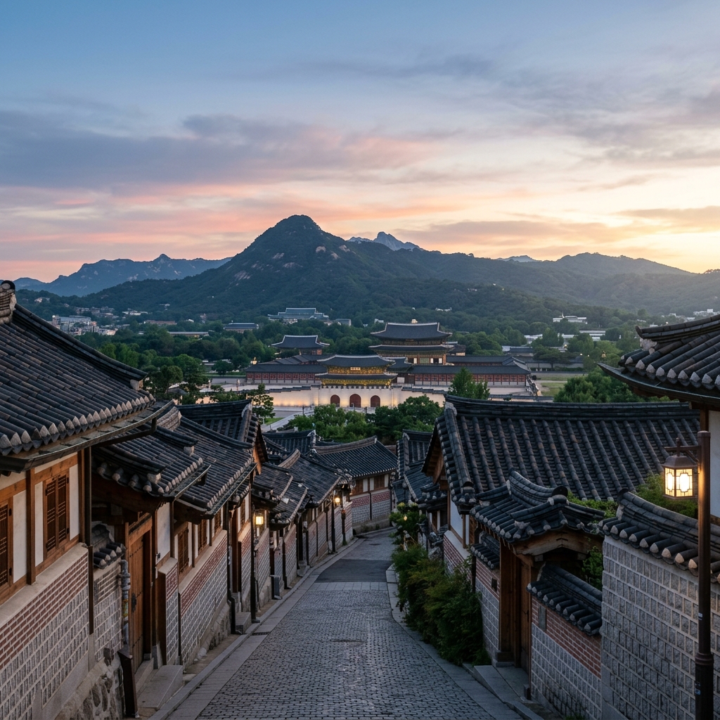 Serene Bukchon Hanok Village at Dawn