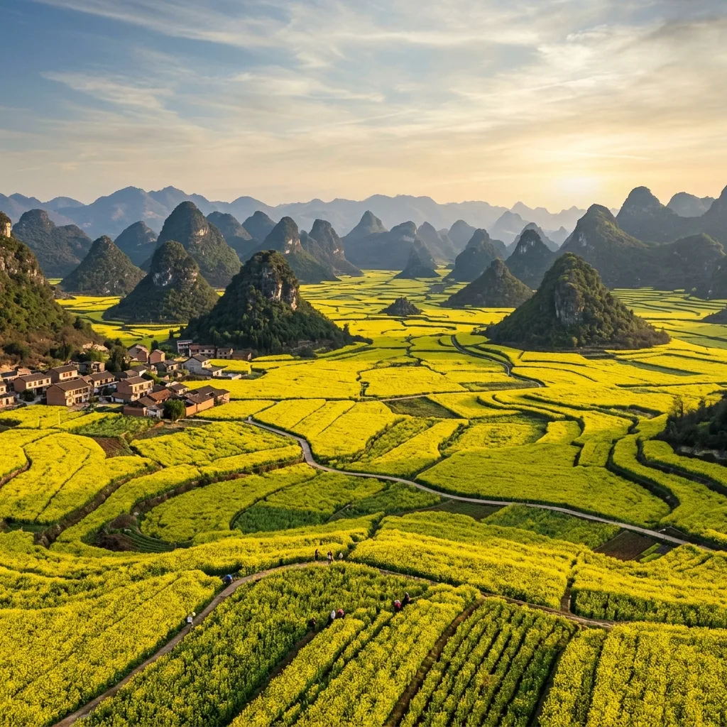 Luoping Canola Flower Fields: China's Yellow Spring Carpet