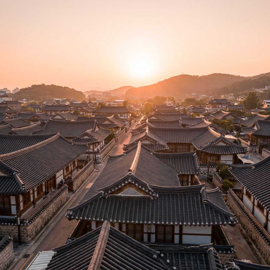 Traditional travel scene in Korea